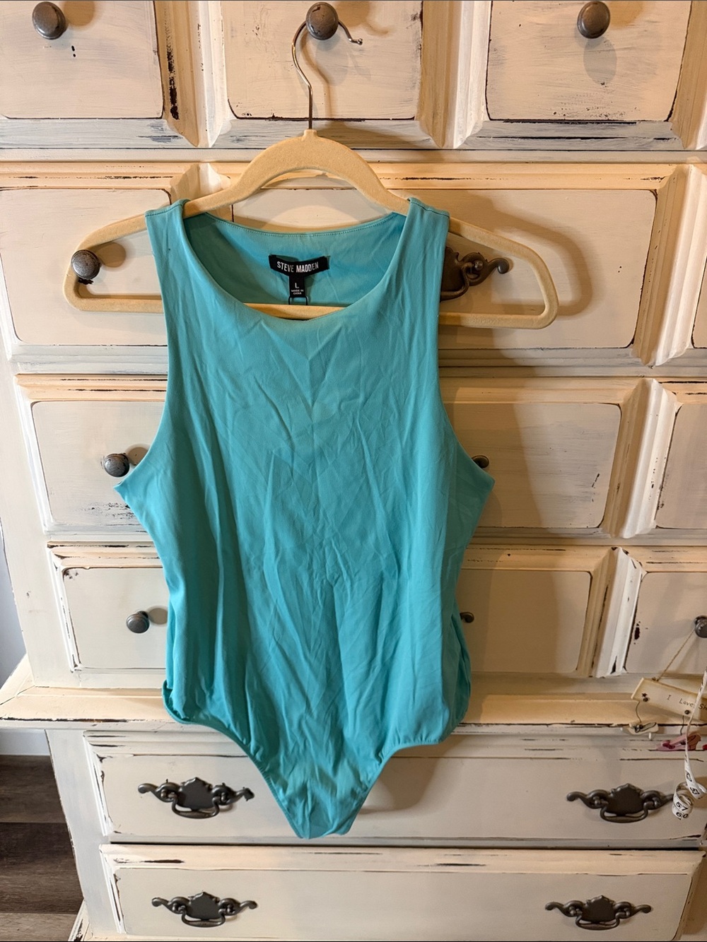 Steve Madden Teal Sleeveless Bodysuit